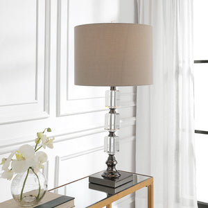 Dark Antique Nickel with Crystal Lamp