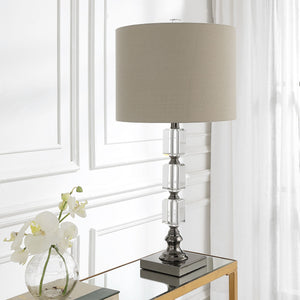 Dark Antique Nickel with Crystal Lamp