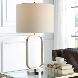 Rounded Corner Table Lamp-Brushed Nickel