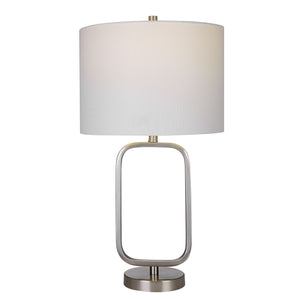 Rounded Corner Table Lamp-Brushed Nickel