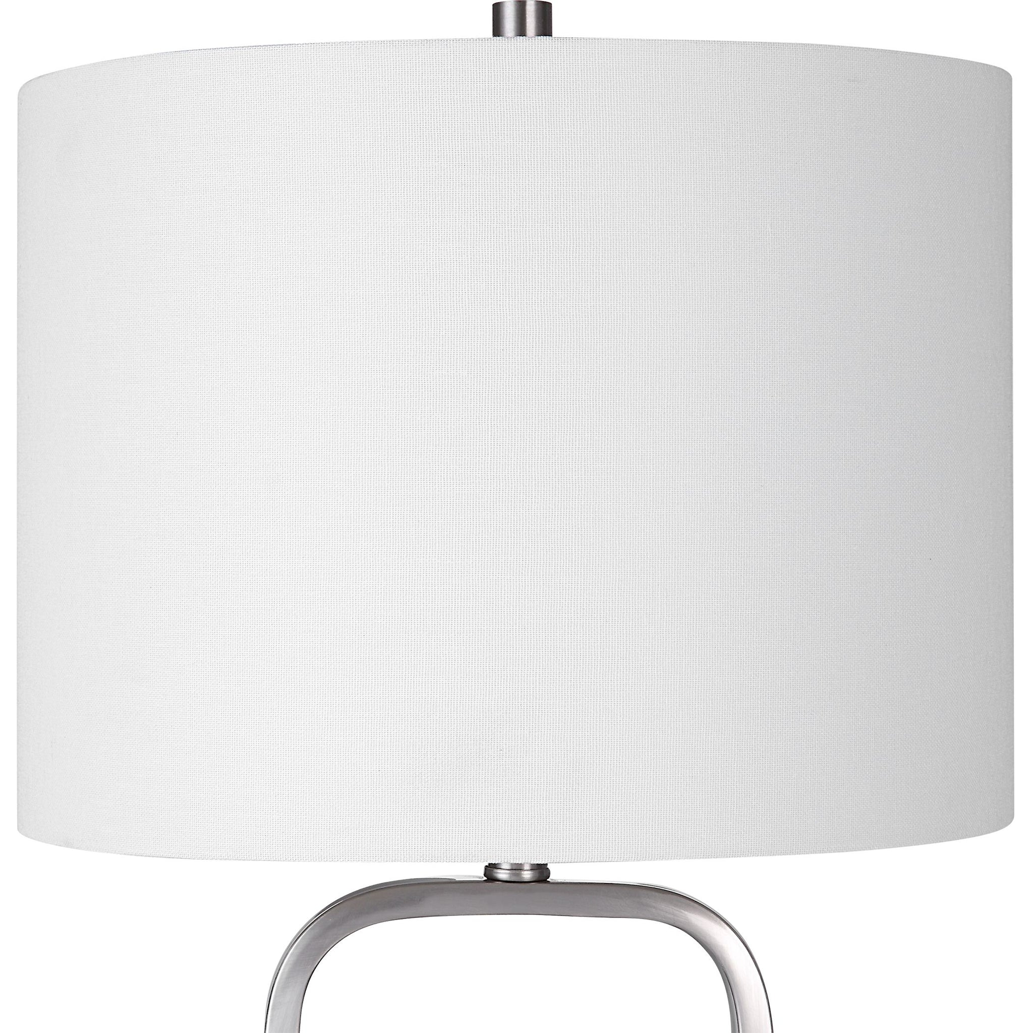 Rounded Corner Table Lamp-Brushed Nickel - Scenario Home
