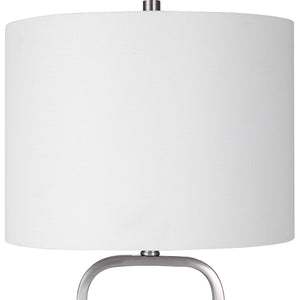 Rounded Corner Table Lamp-Brushed Nickel