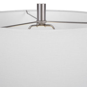 Rounded Corner Table Lamp-Brushed Nickel
