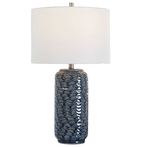 Navy Wave Base Accent Lamp