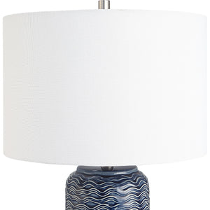 Navy Wave Base Accent Lamp