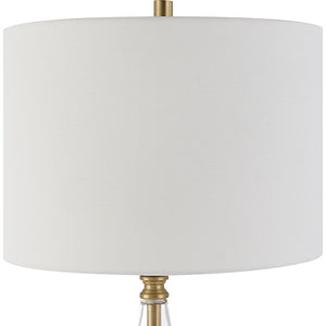 Contemporary Cone Shape Table Lamp-Antique Brass Finish