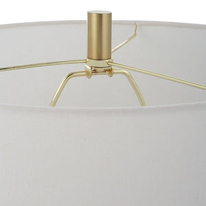 Contemporary Cone Shape Table Lamp-Antique Brass Finish