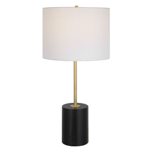 Contemporary Matte Black with Gold Accents Table Lamp