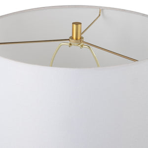 Contemporary Matte Black with Gold Accents Table Lamp