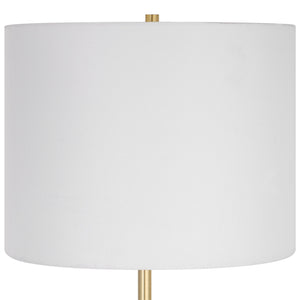 White Metal Base with Gold Accent Lamp