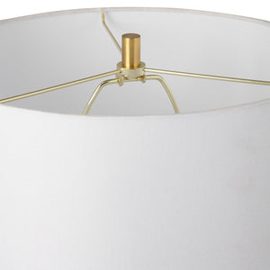 White Metal Base with Gold Accent Lamp
