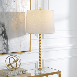 Crystal & Gold Leaf Table Lamp-Set of 2