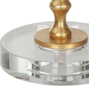 Crystal & Gold Leaf Table Lamp-Set of 2