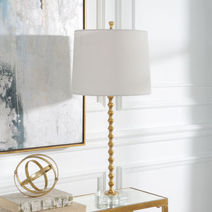 Crystal & Gold Leaf Table Lamp-Set of 2