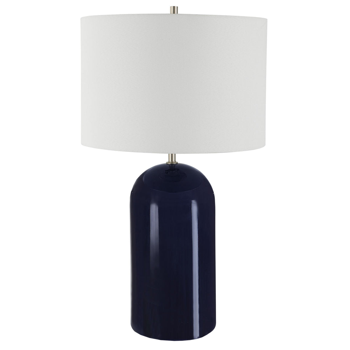 Navy Blue Ceramic with Brushed Nickel Accents Lamp