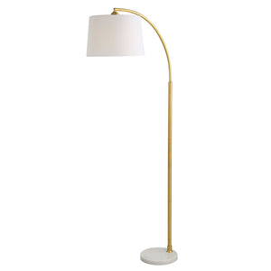 Gold Metal Body with White Marble Foot Lamp