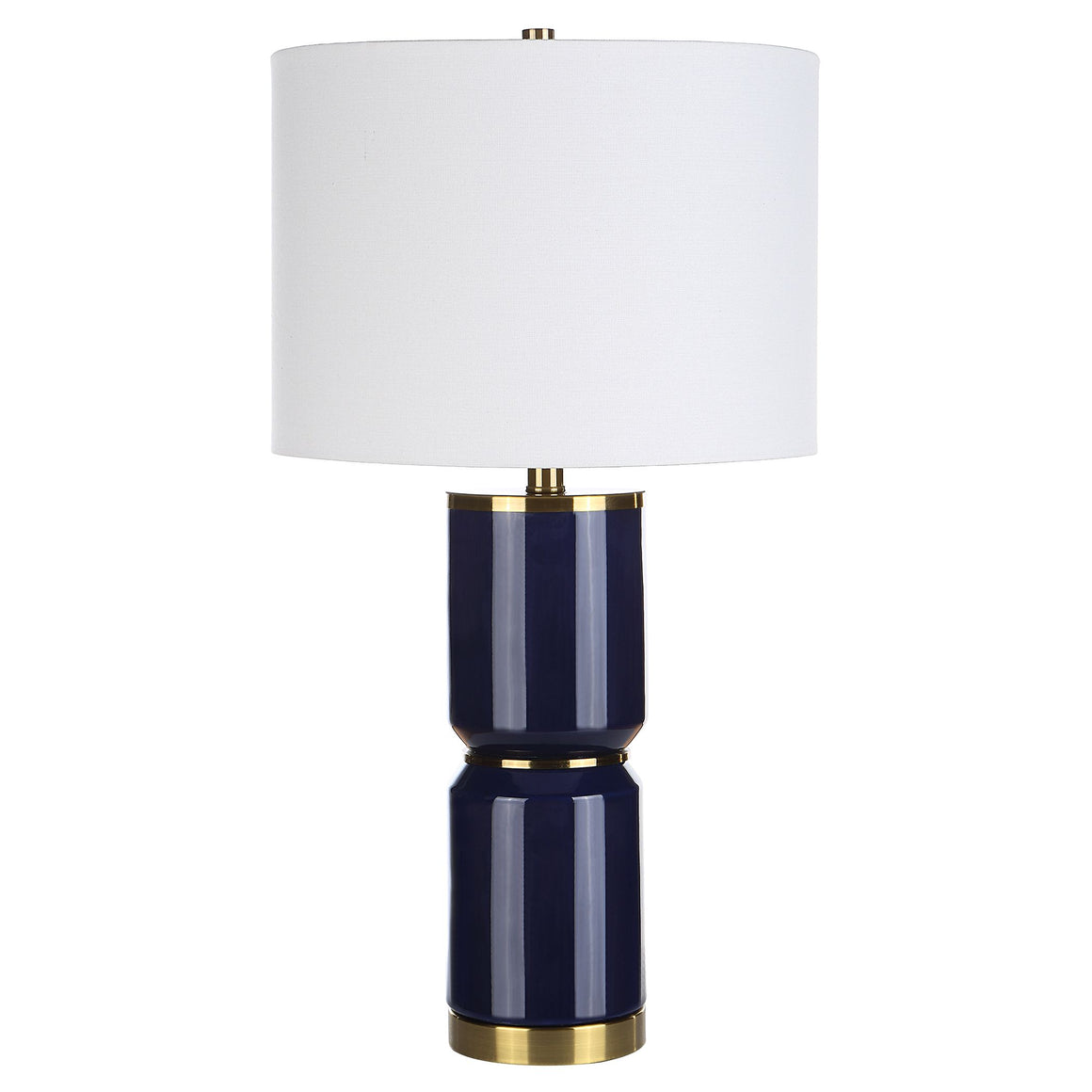 Royal Blue Glaze with Antique Gold Accents Lamp