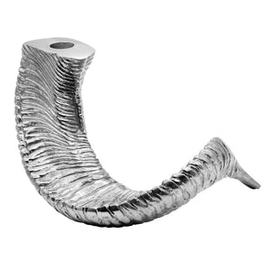 Worlds Away Ward Ram Horn Candle Holders (2) – Silver Leaf