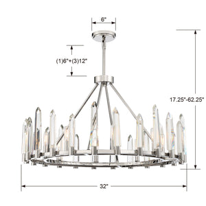 Watson 8 Light Polished Nickel Chandelier
