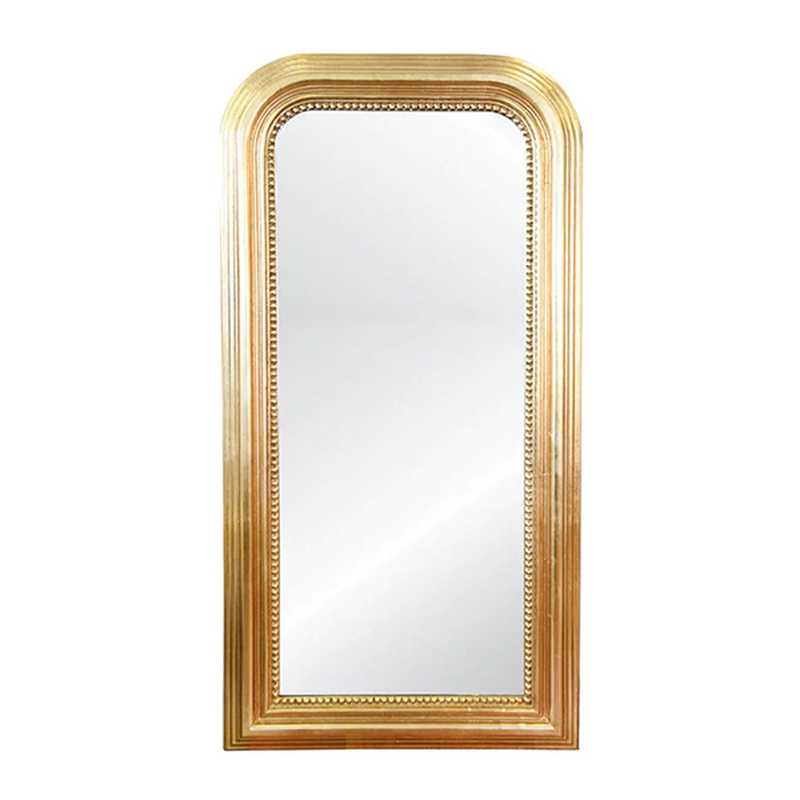 Worlds Away Waverly Tall Curved Edge Mirror - Gold Leaf