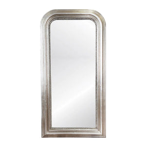Worlds Away Waverly Tall Curved Edge Mirror - Silver Leaf