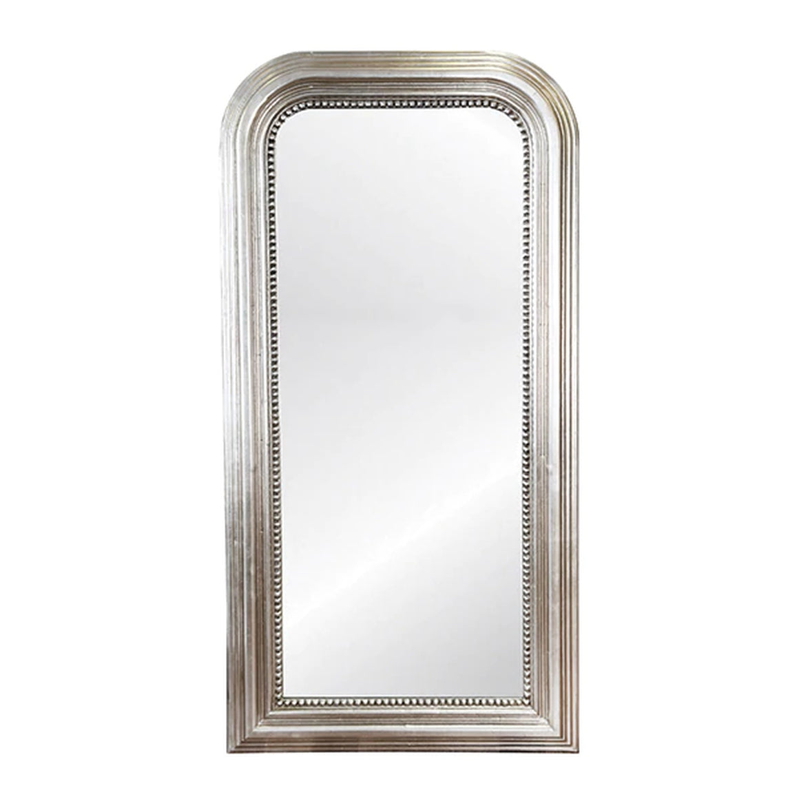 Worlds Away Waverly Tall Curved Edge Mirror - Silver Leaf