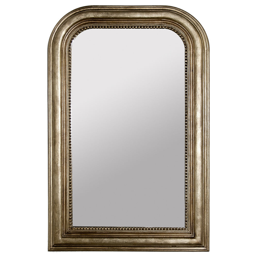 Worlds Away Waverly Mirror with Curved Top – Silver Leaf