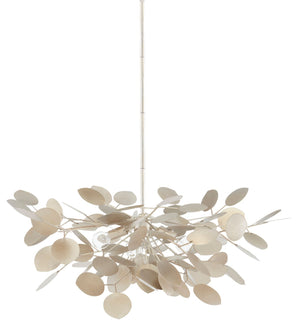 Currey and Company Lunaria Small Chandelier - Contemporary Silver Leaf
