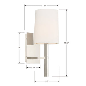 Weston 1 Light Polished Nickel Wall Mount