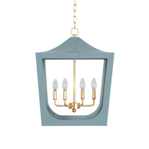 Wimble Lantern Chandelier in Light Blue