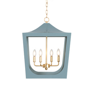 Wimble Lantern Chandelier in Light Blue