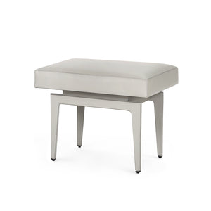 Stool in Gray Leather | Winston Collection | Villa & House