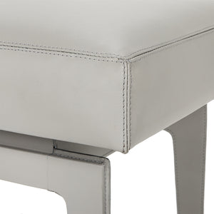 Stool in Gray Leather | Winston Collection | Villa & House