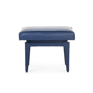 Stool in Navy Blue Leather | Winston Collection | Villa & House