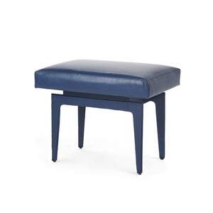 Stool in Navy Blue Leather | Winston Collection | Villa & House