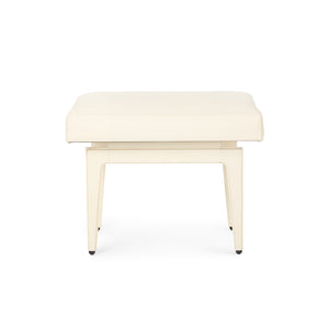 Stool in Ivory Leather | Winston Collection | Villa & House