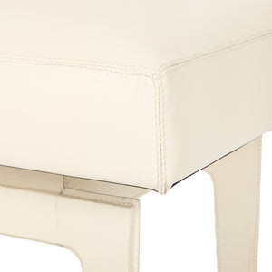 Stool in Ivory Leather | Winston Collection | Villa & House