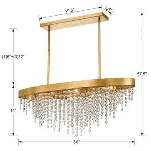 Winham 8 Light Antique Gold Crystal Chandelier