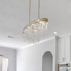 Winham 8 Light Antique Gold Crystal Chandelier