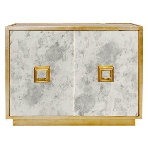 Worlds Away Winslow Antique Mirror Cabinet – Gold Leaf