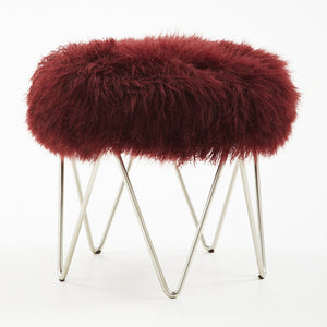 Tibetan Lamb Wave Stool - Deep Red (Additional Colors Available)
