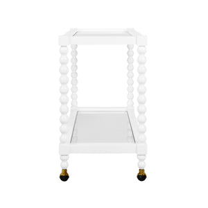 Isadore Bar Cart in White Lacquer