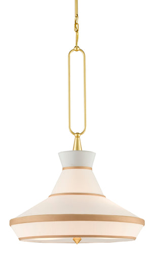 Perth Pendant - Gold Leaf/White