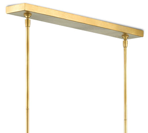 Tenby Oval Chandelier - Contemporary Gold Leaf/Abaca Rope