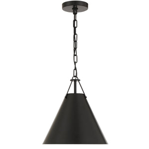 Xavier 1 Light Matte Black Pendant