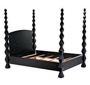 Brancusi Bed, Queen, Hand-Rubbed Black