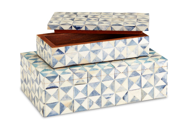 Sky Blue Box Set of 2 - Blue/White - Scenario Home