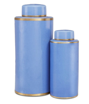 Currey and Company Blue Tea Canister Set of 2 - Blue