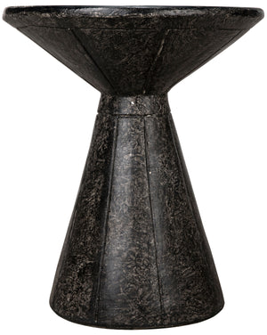 Pedestal Side Table - Black Fiber Cement