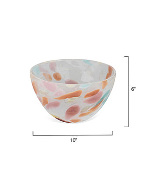 Multicolor Decorative Hand Blown Glass Bowl  – Medium